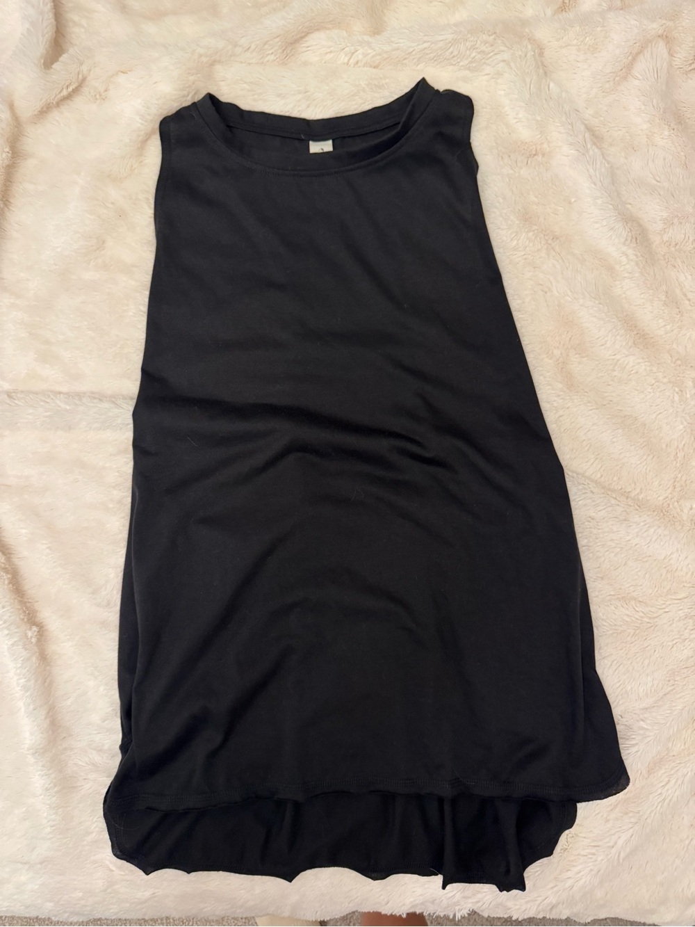 Black Sleeveless Crewneck Women's Athletic Tank Top